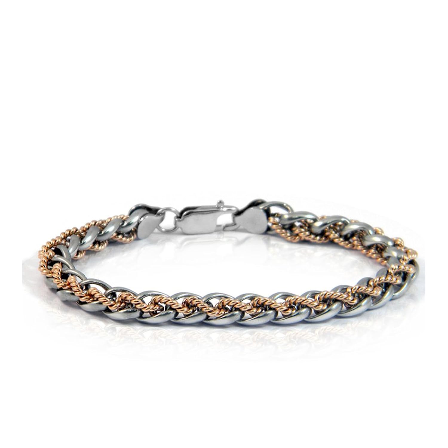 绳索设计316 l 不锈钢手镯手链带编织链条 – 19.1 cm